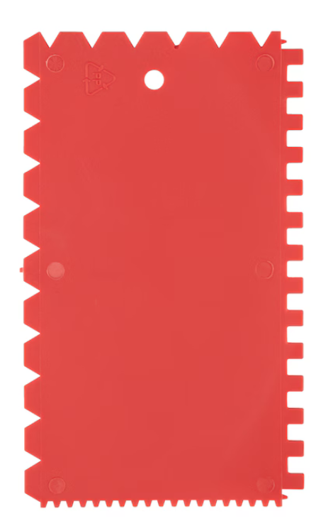 Kunststoff-Zahnspachtel mit verschiedenen Zahnungen