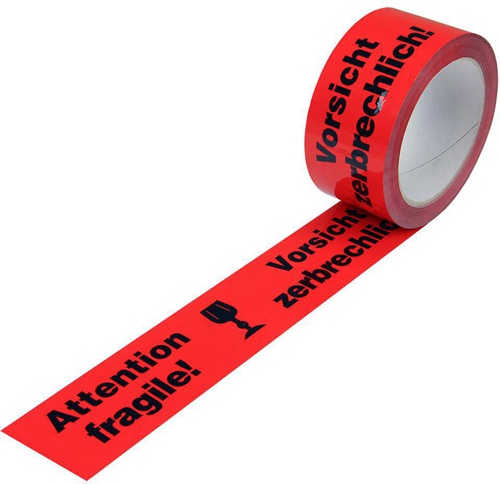 TRANSPAK Warnklebeband PP  Breite 50mm Länge 66m Stärke 52µ PP rot