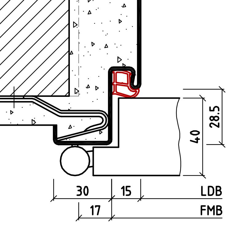 5,2m graue Stahlzargendichtung (ST)