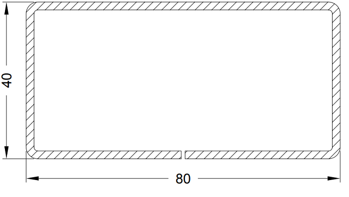 201281 Stahlrohr 80/40/2.0 vz. (VE 6m)