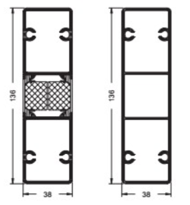 13169700 Alu-Verstärkungsprofil 136/38 (VE=5,5 m) I RG151