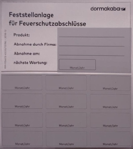Zulassungsetikett zu Feststellanlagen