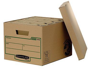 BANKERS BOX Archivbox Bankers Box® Earth Series 33,5 x 27 x 39,1 cm (B x H x T) DIN A4 mit Archivdruck Karton 100 % recycelt braun