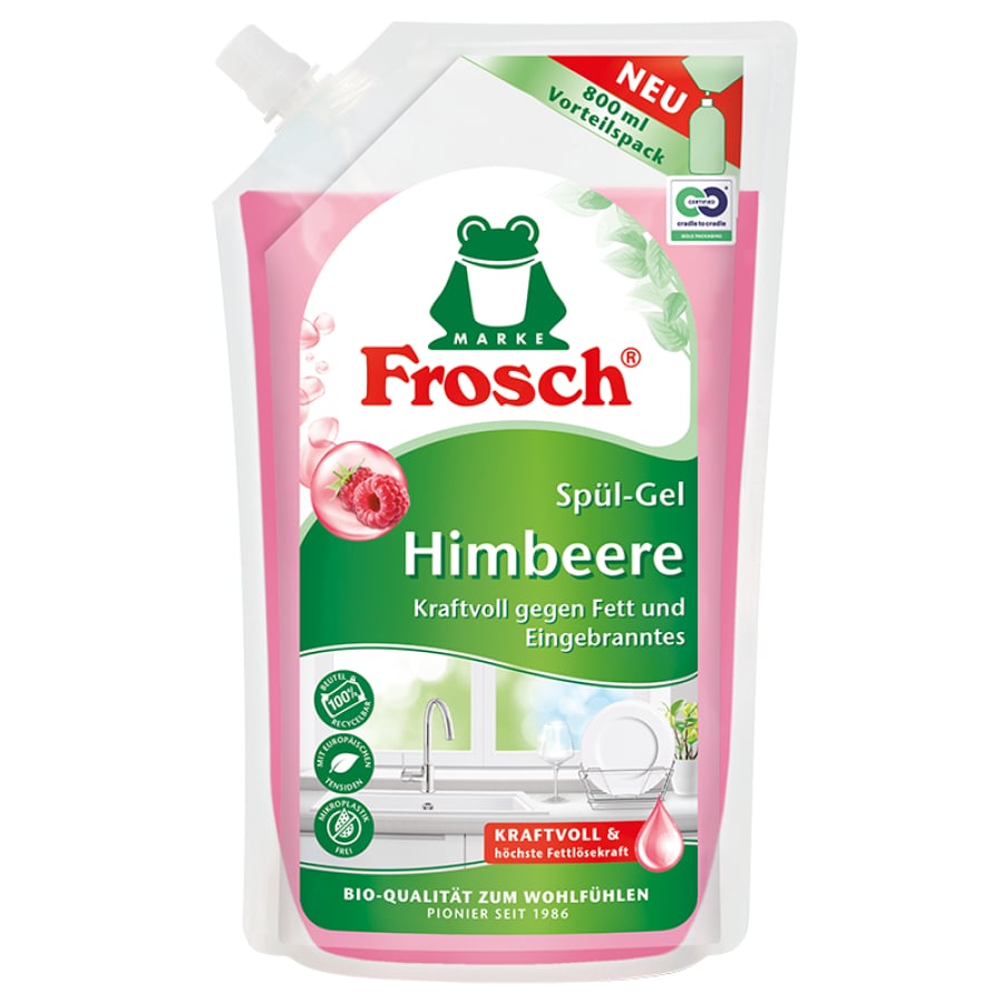 Spül-Gel Himbeere Nachfüllbeutel von Frosch 800ml