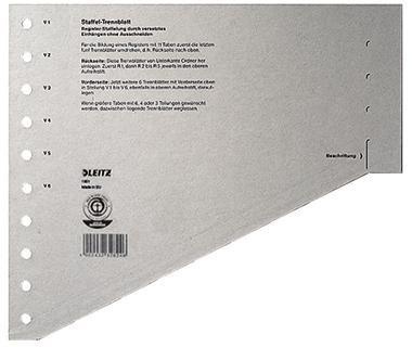 LEITZ Trennblatt Leitz DIN A4 Überbreite Kraftkarton recycelt grau schwarz 100 St./Pack.