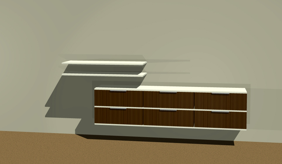 Hängelowboard - schwebendes Lowboard mit Kabelmanagement & Soft-Close