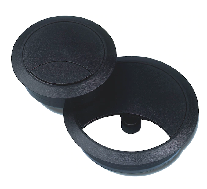 Ø 60 mm Kabeldurchlass rund, zweiteilig | Schwarz