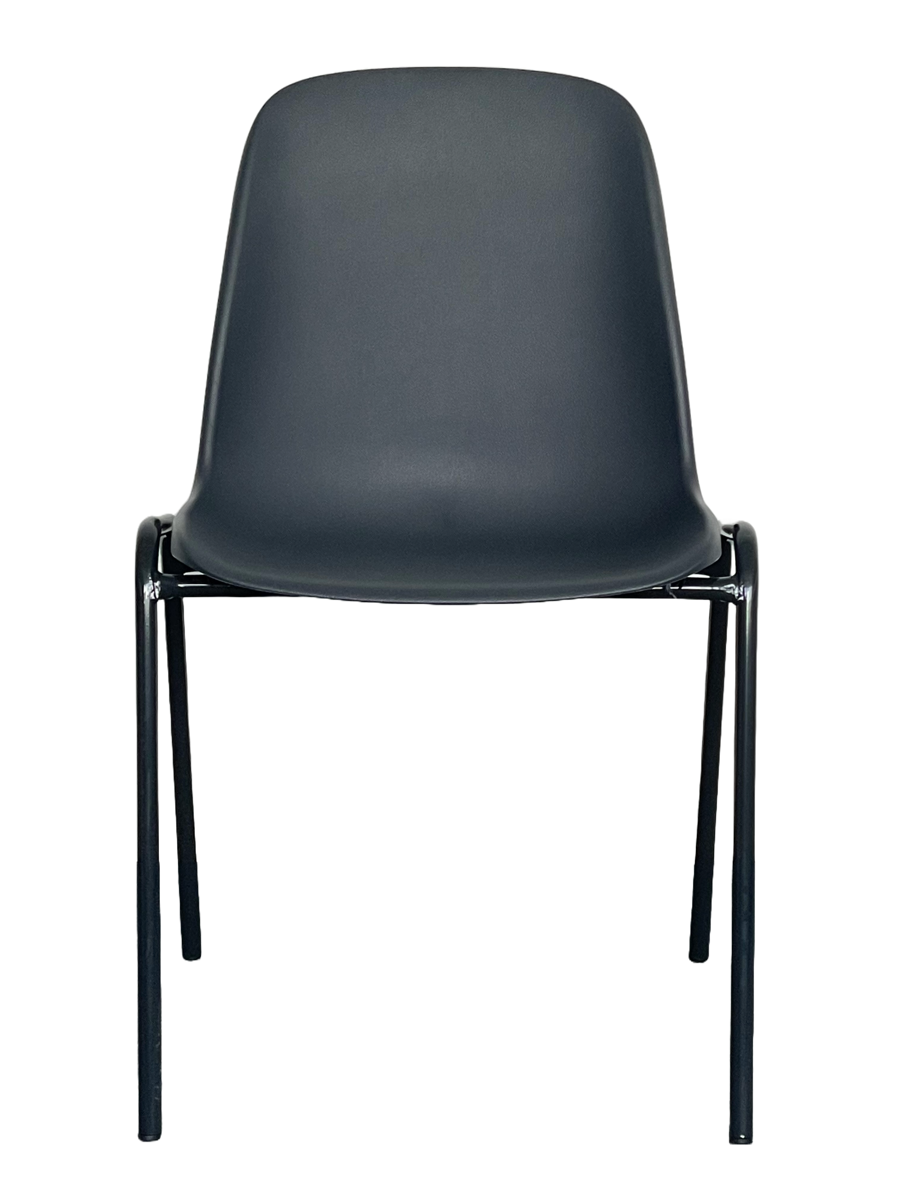 PVC Schalen-Stapelstuhl Schwarzgrau