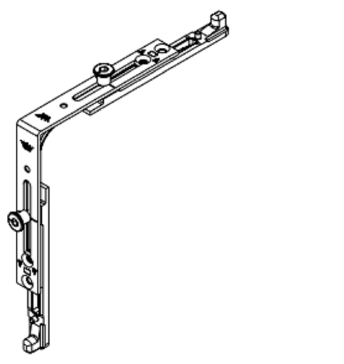 Eckumlenkung mit 2 Pilzverriegelungen sw (VE=10) /RG149