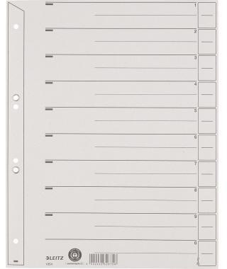 LEITZ Trennblatt Leitz DIN A4 Überbreite Kraftkarton recycelt grau schwarz 100 St./Pack.