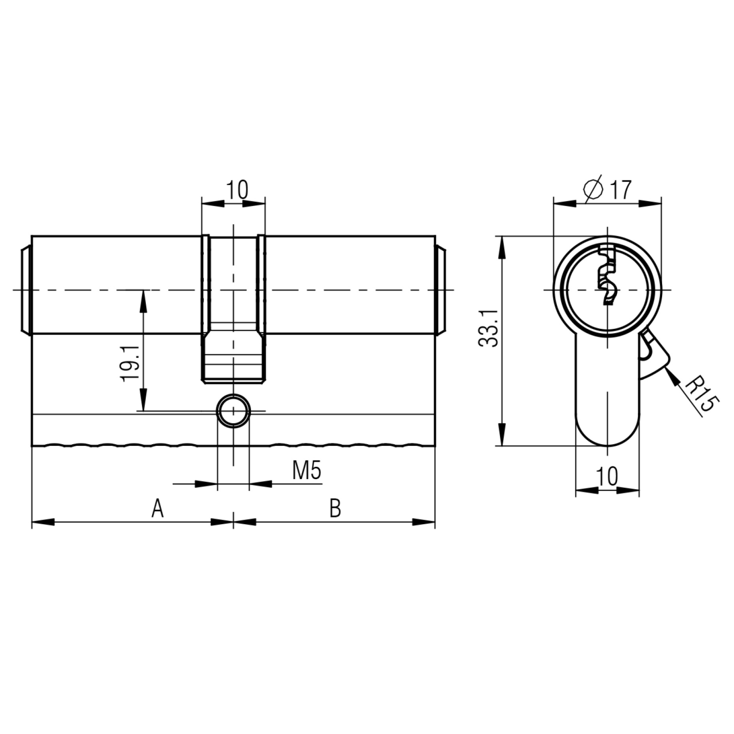 2er-SET 40/45 und 45/45 ALT Profilzylinder gleichschließend