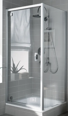 Kermi IBIZA 2000 Seitenwand teilgerahmt 800 x 2000 mm, silber, ESG Glas klar I TH1698