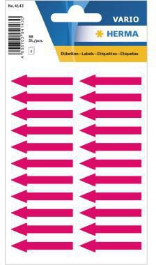 HERMA Hinweisetikett HERMA 38 x 7 mm (B x H) Papier leuchtrot 88 Etik./Pack.