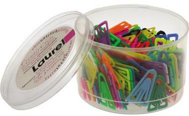 LAUREL Büroklammer Laurel® VX runde Form 35mm Polystyrol farbig sortiert 200 St./Pack.