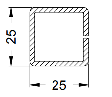 201289 Stahlrohr 25/25/2.0 vz. (VE 6m)