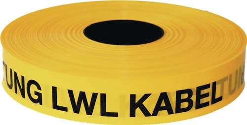 KELMAPLAST Trassenwarnband  Achtung LWL Kabel Breite 40 mm Länge 250 m gelb