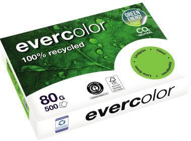 CLAIREFONTAINE Kopierpapier Clairefontaine evercolor DIN A4 80g/m² 100 % Altpapier lindgrün 500 Bl./Pack.