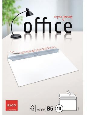 ELCO Versandtasche ELCO Office DIN B5 250 x 176 mm (B x H) ohne Fenster 100g/m² mit Haftklebung Papier ohne Fadenverstärkung hochweiß 10