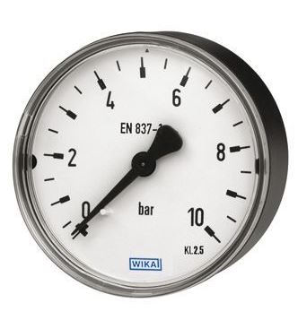 Wika Rohrfeder Manometer NG 63 0-10,0 bar waagerecht G 1/4"