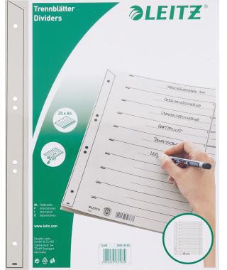 LEITZ Trennblatt Leitz DIN A4 Überbreite Kraftkarton recycelt grau schwarz 25 St./Pack.