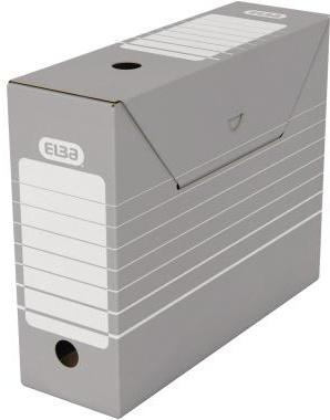 ELBA Archivschachtel ELBA tric 9,5 x 26,5 x 34 cm (B x H x T) DIN A4 mit Archivdruck Wellpappe grau/weiß