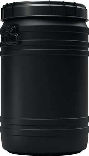 Weithalsfass 75l PE schwarz m.2 Tragegri