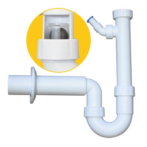 HAAS PP-Kugelverschlusssiphon 1 1/2 1 1/4, DN 50