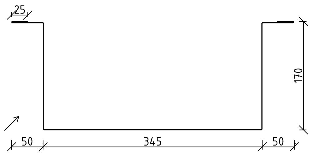 Abdeckblech "Groß" L = 302 cm | Weiß