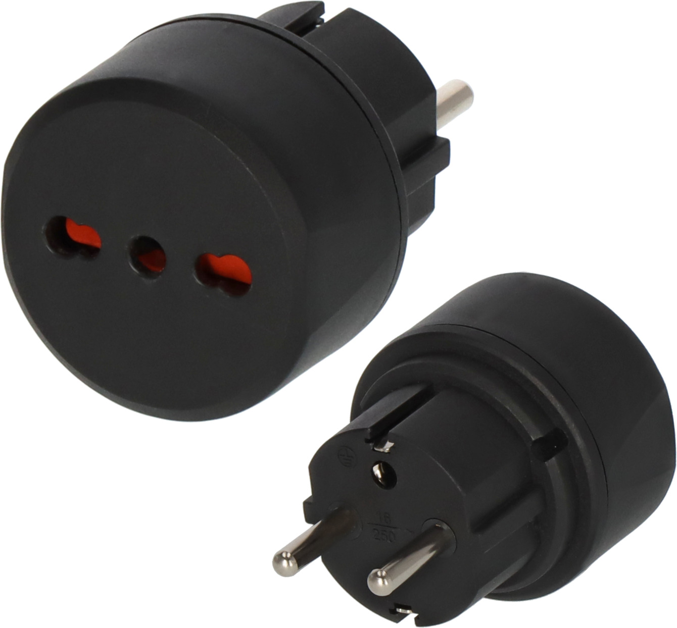 Reisestecker Adapter, Steckdosenadapter Reise (für Euro Steckdose und Italien Stecker)