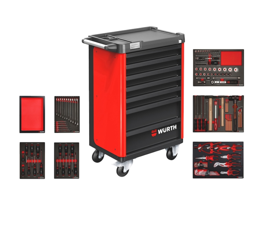 System-Werkstattwagen BASIC 8.4 bestückt 75 Jahre 139-teilig