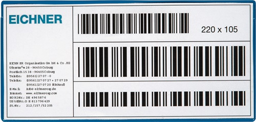 Etikettentasche B220xH105mm magn.10St./P