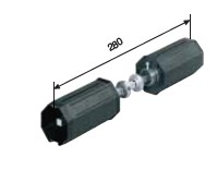 Kupplungsstück Doppelwellenbolzen SW60 Rollladenwelle mit 2x Kugellager