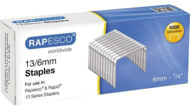 RAPESCO Heftklammer RAPESCO 13/6 Serie 13 Tacker Rexel Rapid Leitz Novus Esselte Arrow Stanley Stahl 5.000 St./Pack.