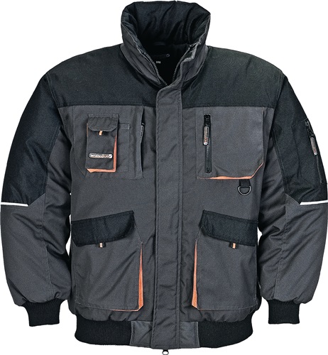 Pilotenjacke Gr.L dunkelgrau/schwarz/ora