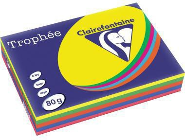 CLAIREFONTAINE Kopierpapier Clairefontaine Trophée Color DIN A4 80g/m² elementar chlorfrei gebleicht holzfrei intensivfarbig sortiert 500