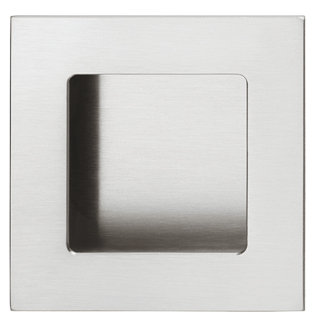 50 x 50 mm Muschelgriff "Matt gebürstet" | Schraubenlose Befestigung