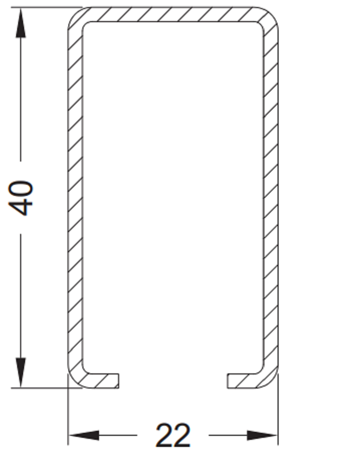 202673 Stahlrohr 22/40/1.5 vz. (VE 6m) I RG125