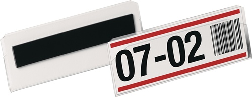 Etikettentasche B100xH38mm transp.magn.D