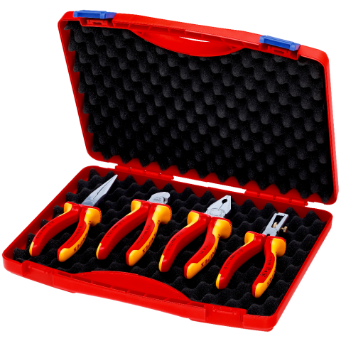4. tlg. KNIPEX Werkzeug-Box "RED" Elektro Set 1