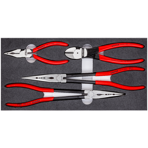 4-teilig KNIPEX Zangen-Set In Schaumstoffeinlage
