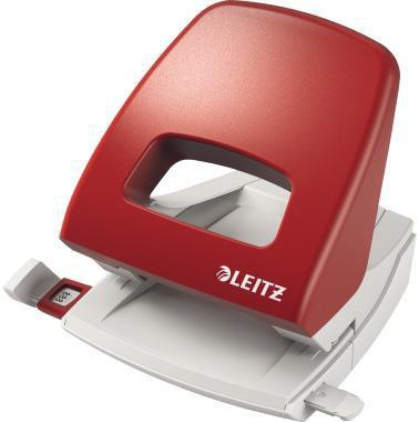 LEITZ Locher Leitz NeXXt 5005 8cm 25 Bl. (80 g/m²) mit Anschlagschiene rot