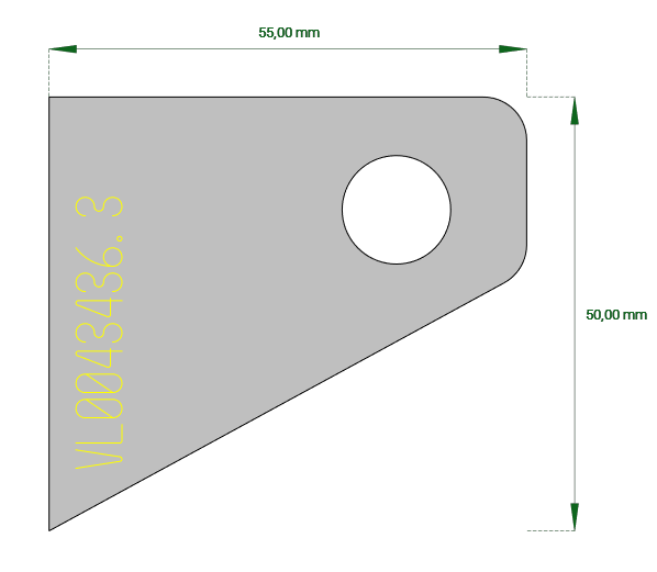 Stahlplatten mit Lochausschnitt 55/50 mm