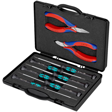 KNIPEX 8-teilig Elektronikzangen-Set Mit Werkzeugen für Arbeiten an elektronischen Bauteilen