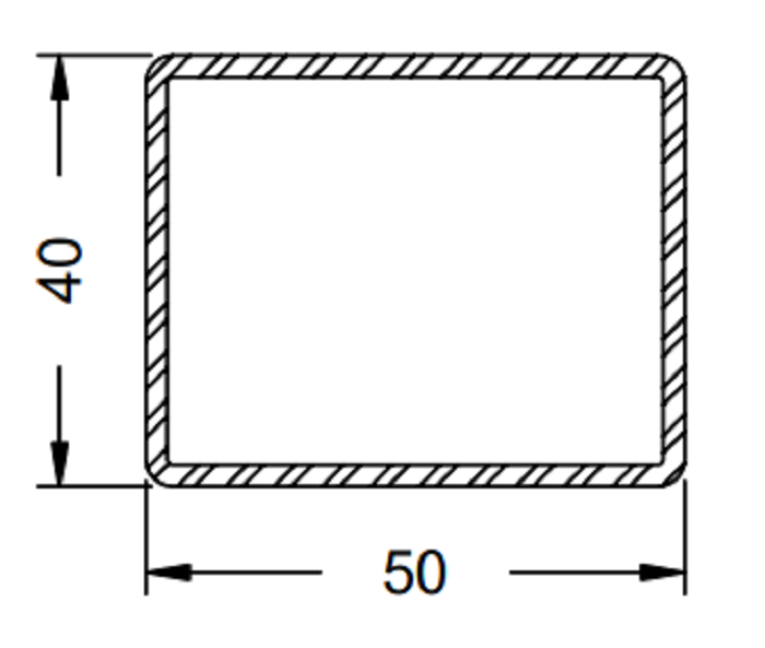 201034 Stahlrohr 50/40/2 vz. (VE 6m)
