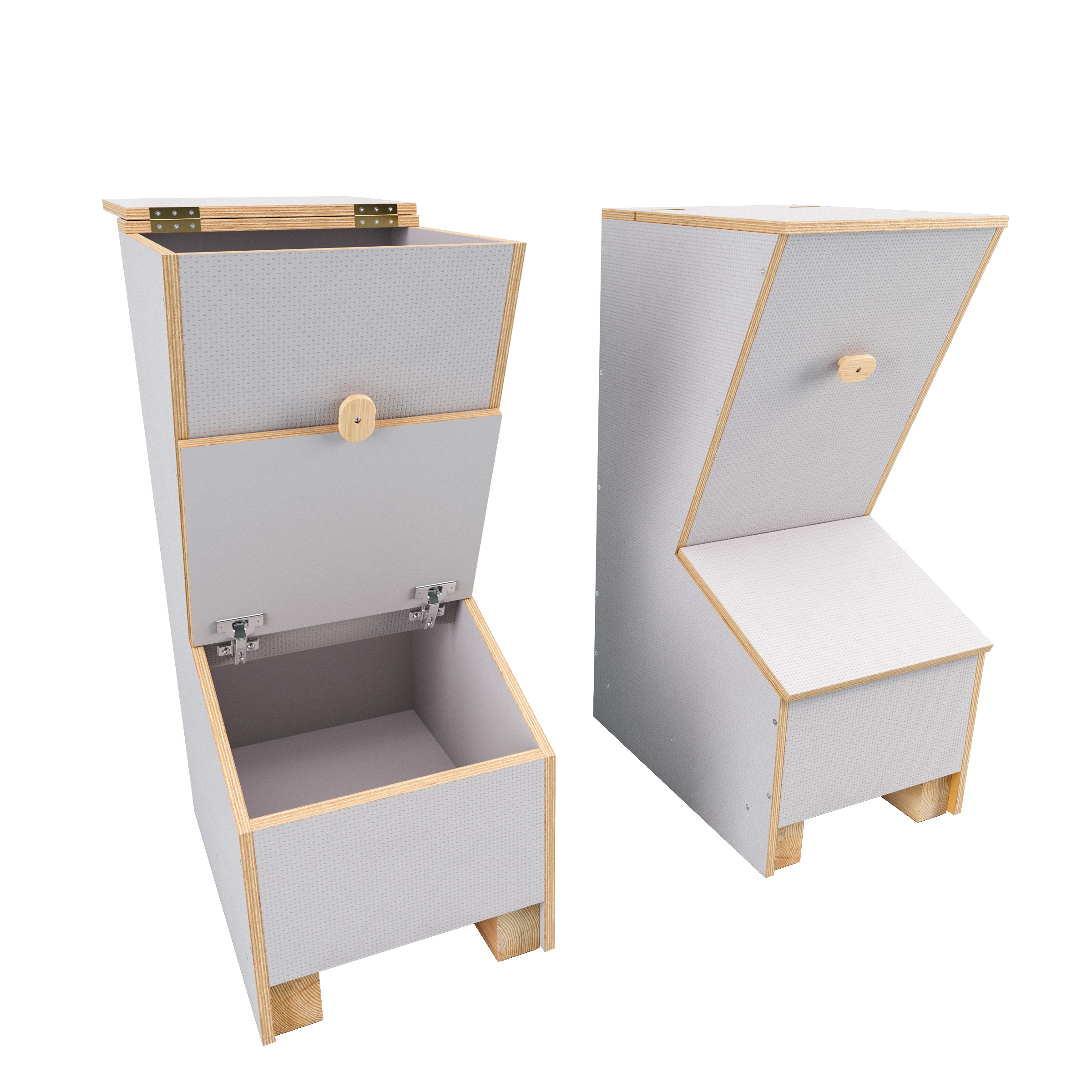 Premium Holz-Futterkiste – Praktische und sichere Lagerung für Futtermittel | Grau