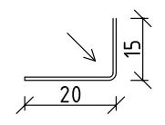 15/20 mm Bodenwinkel | L = 2744 mm | RAL 7035