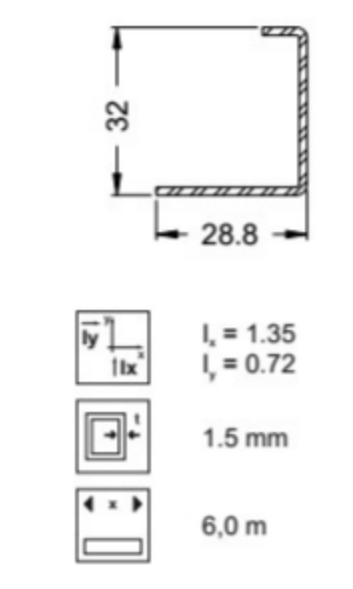 20271500 Stahlprofil 29/32/1,5 (6 m) I RG 126