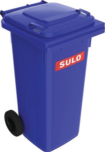 Müllgroßbehälter 120l HDPE blau fahrbar,