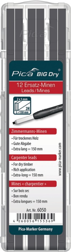 Minenset Pica BIG-Dry 12x graphit 2H trockenes HO 12 Minen/Set