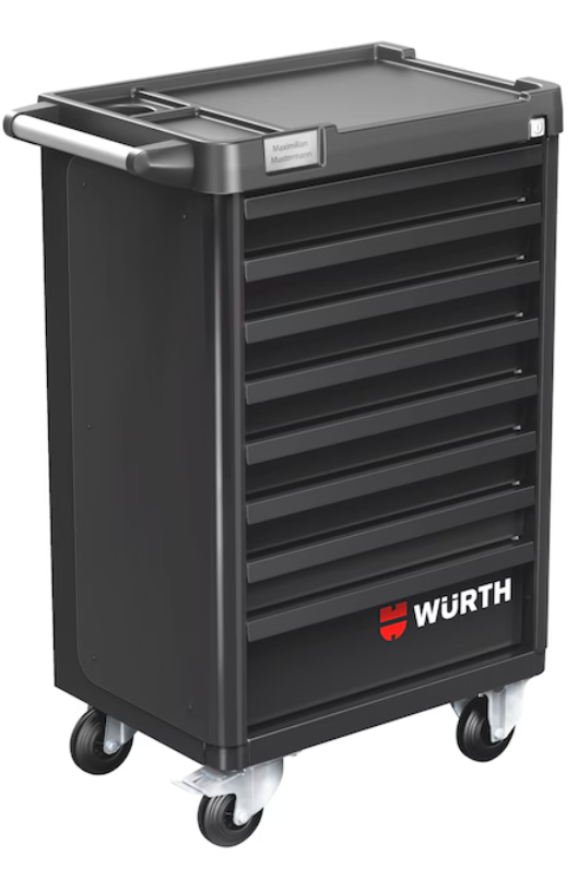 Würth System-Werkstattwagen BASIC 8.4 "Verkehrsschwarz" I 8 Schubladen